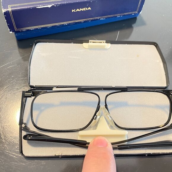 NEW SlimFold Kanda of Japan Folding Eyeglasses w/ Case in BLACK - Picture 3 of 10